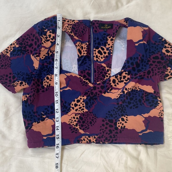D’IYANU Woman’s African Print Crop Top with Zipper Back Size M - Picture 8 of 8